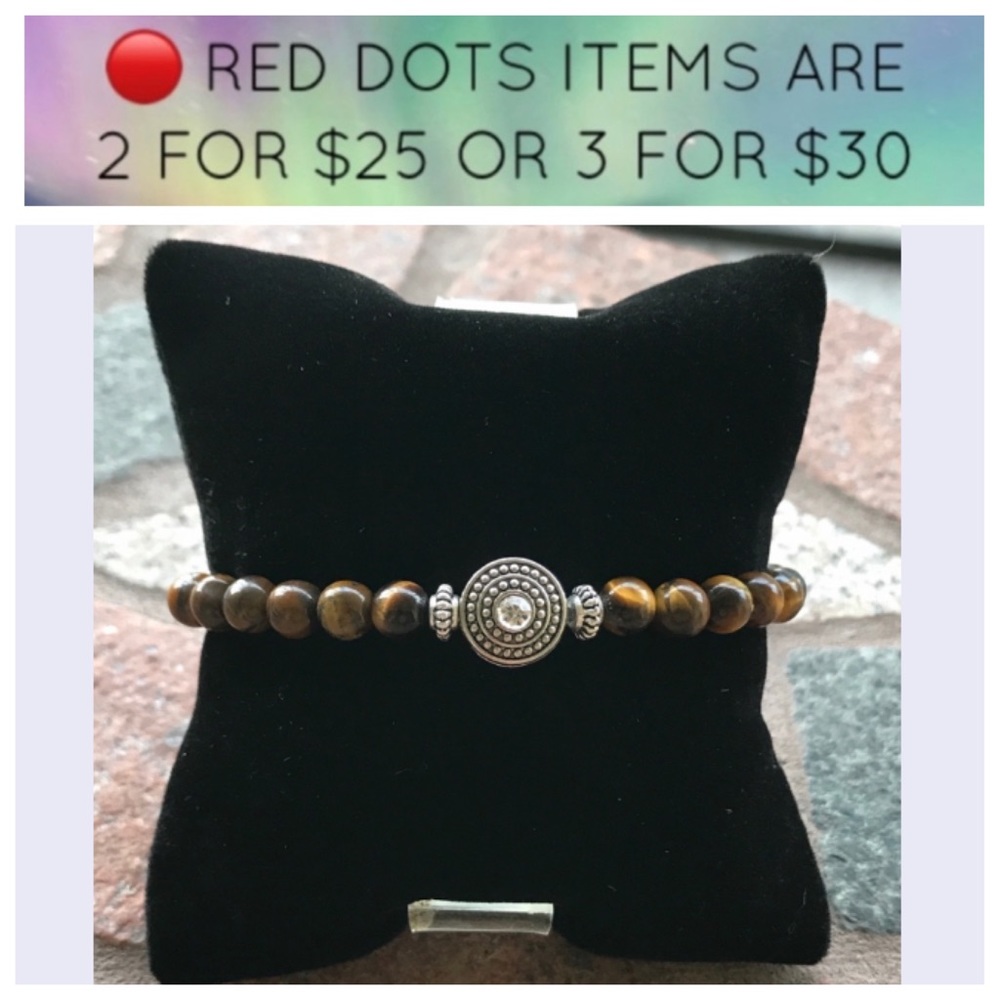 🔴 SALE ! Tiger eye cz charm bead bracelet - Picture 9 of 12